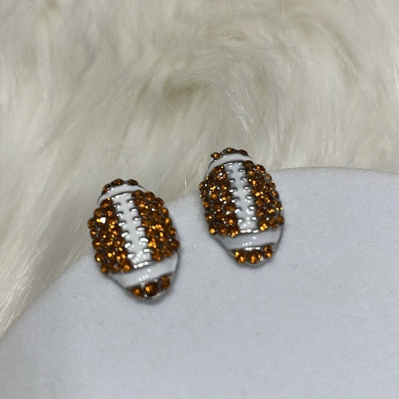 Betsy Johnson Rhinestone Football Earrings - Picture 13 of 17
